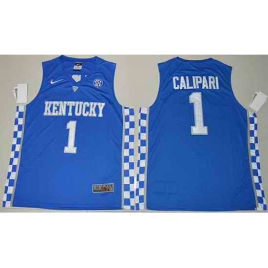 Wildcats #1 John Calipari Royal Blue Basketball Elite Stitched NCAA Jersey